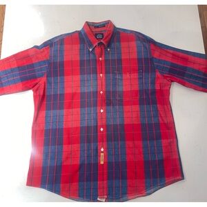 B D Baggies Men’s Plaid Red blue XL Shirt heavy canvas button up